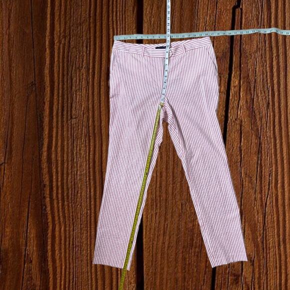 Tommy Hilfiger red and white striped seersucker straight leg pants - Picture 9 of 9
